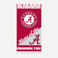 Alabama Crimson Tide themed beach towel featuring team logo and colors