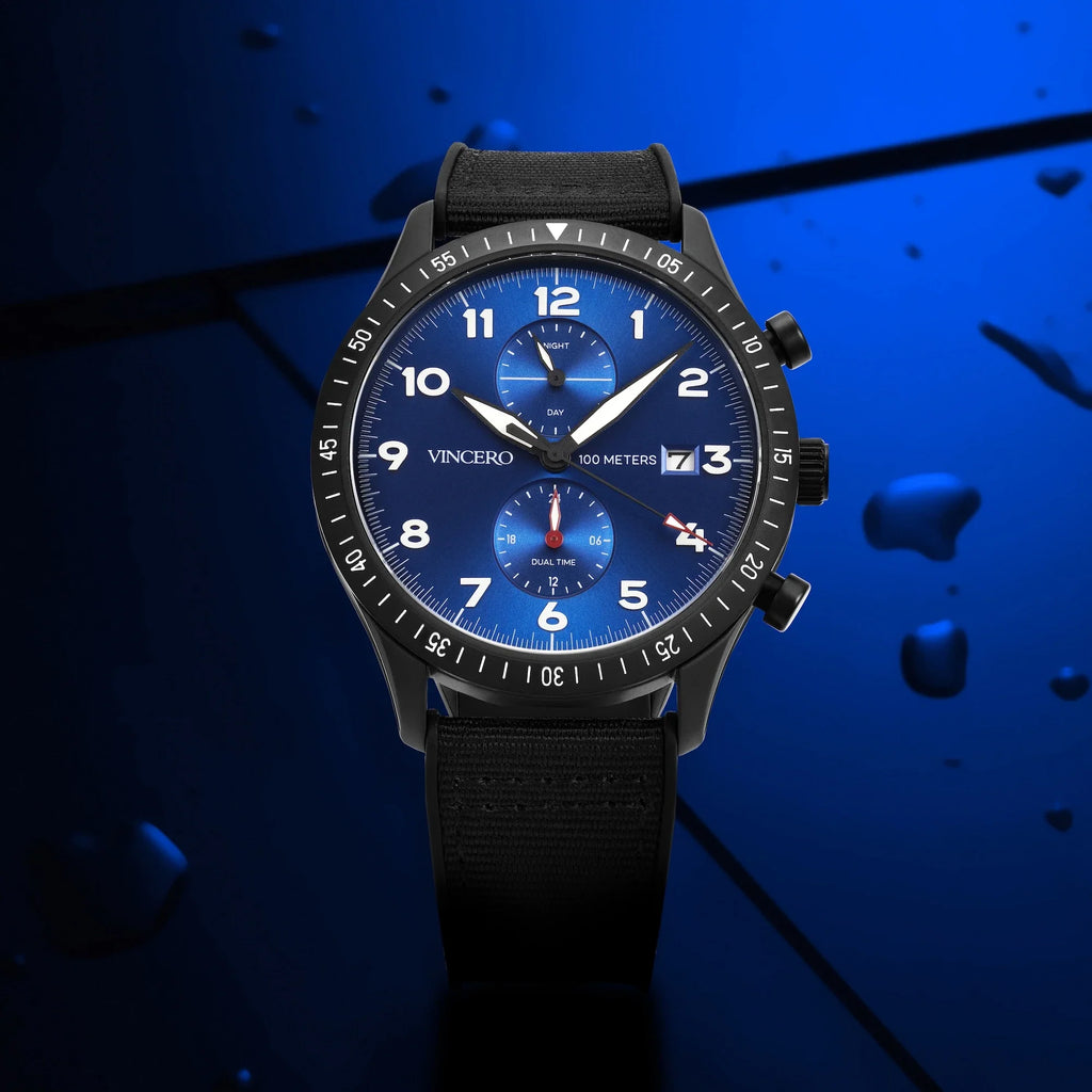 The Altitude Watch in Matte Black/Cobalt - 43mm Sporty Accessory