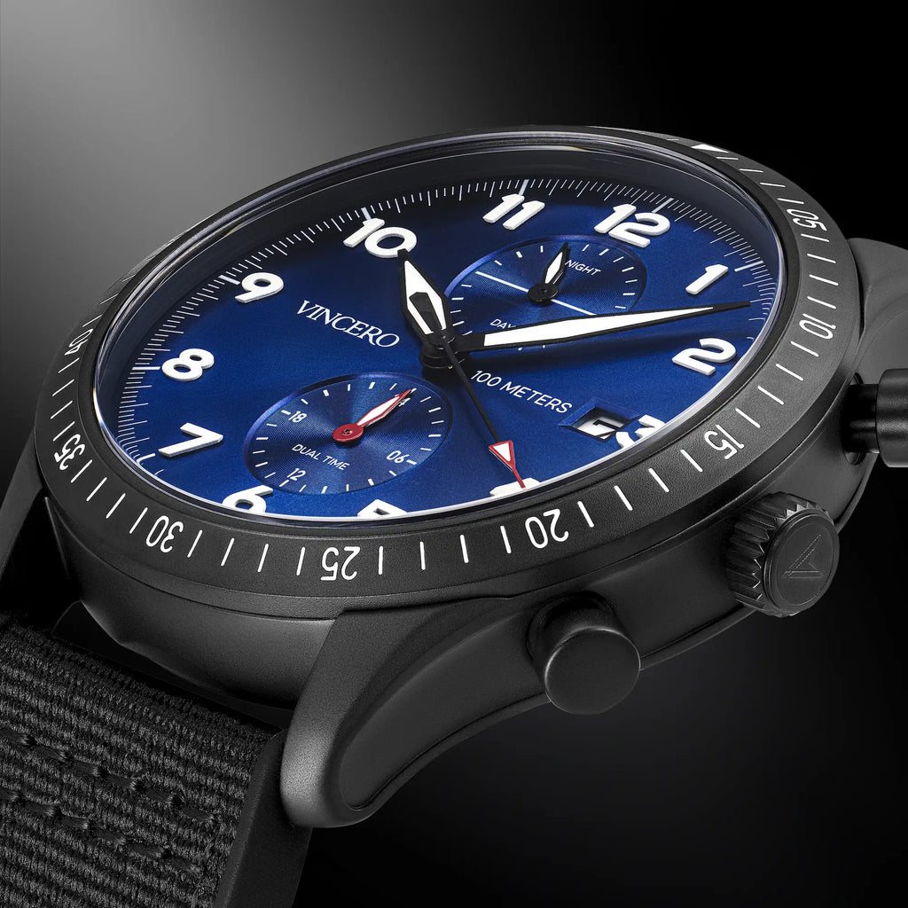 The Altitude Watch in Matte Black/Cobalt - 43mm Sporty Accessory