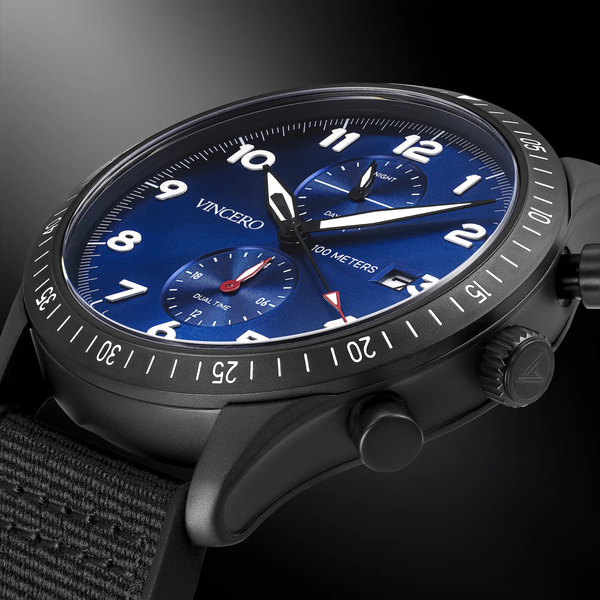 The Altitude Watch in Matte Black/Cobalt - 43mm Sporty Accessory
