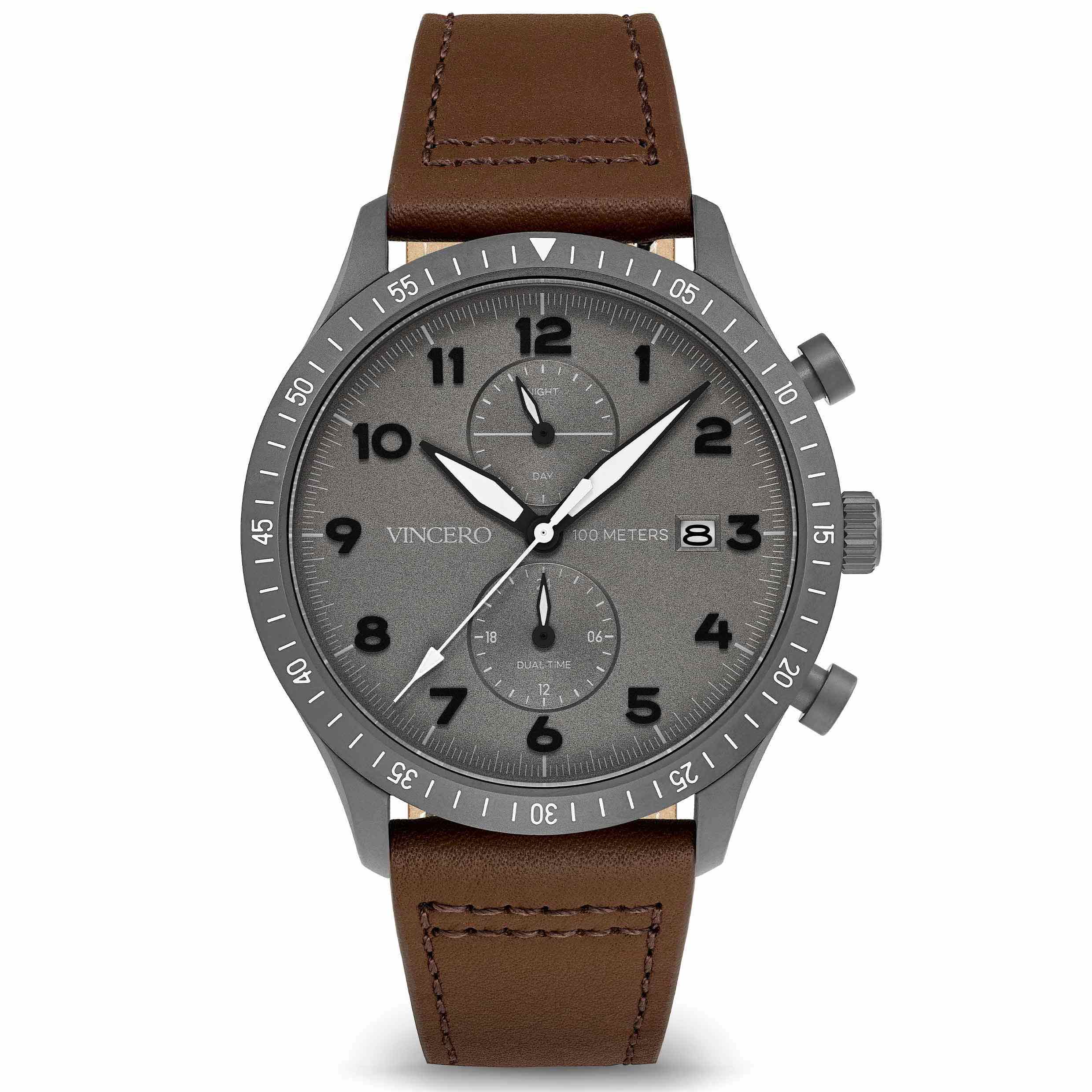 The Altitude watch by Vincero Collective in gunmetal with walnut details