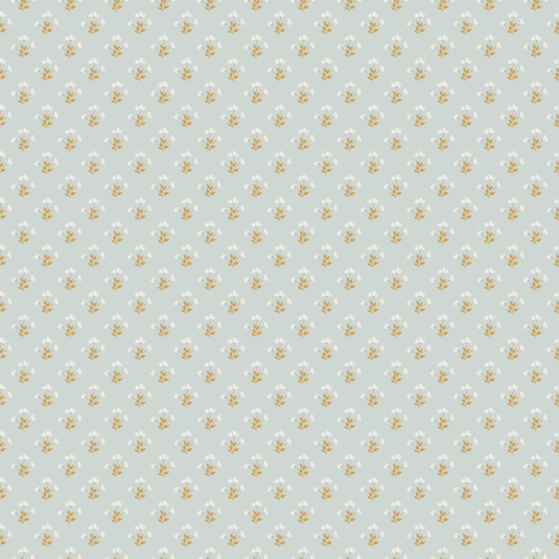 Alyce Vintage Floral Removable Wallpaper in Blue, White & Brown