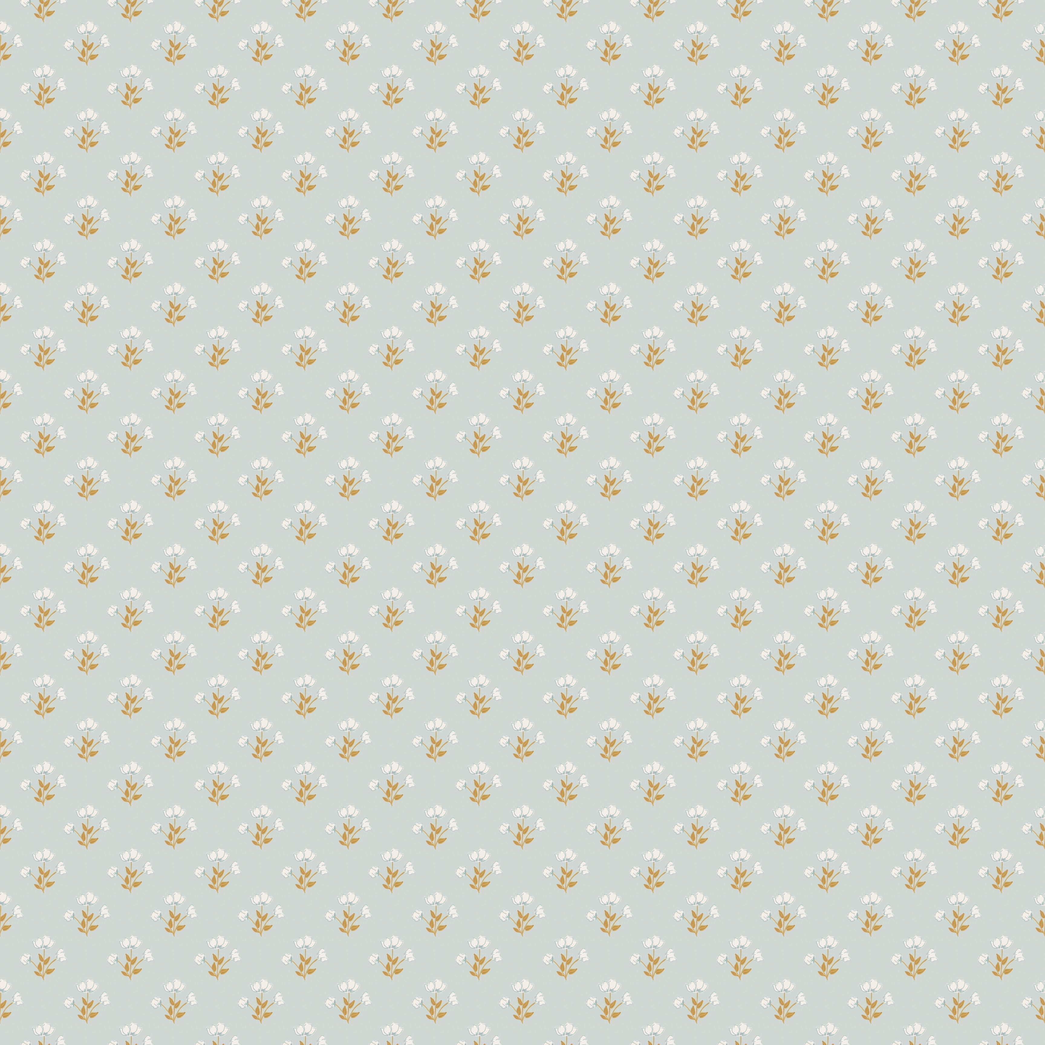 Alyce Vintage Floral Removable Wallpaper in Blue, White & Brown