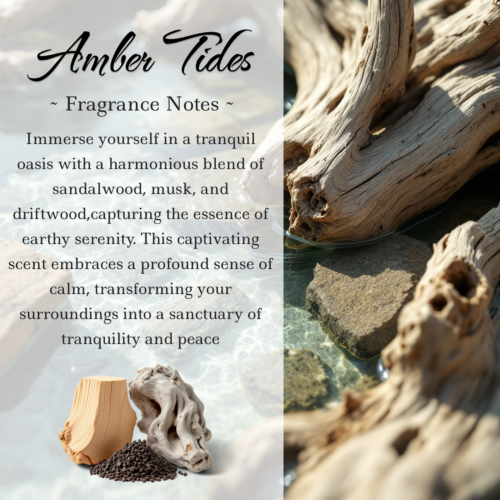 Amber Tides Crystal Candle, 10oz