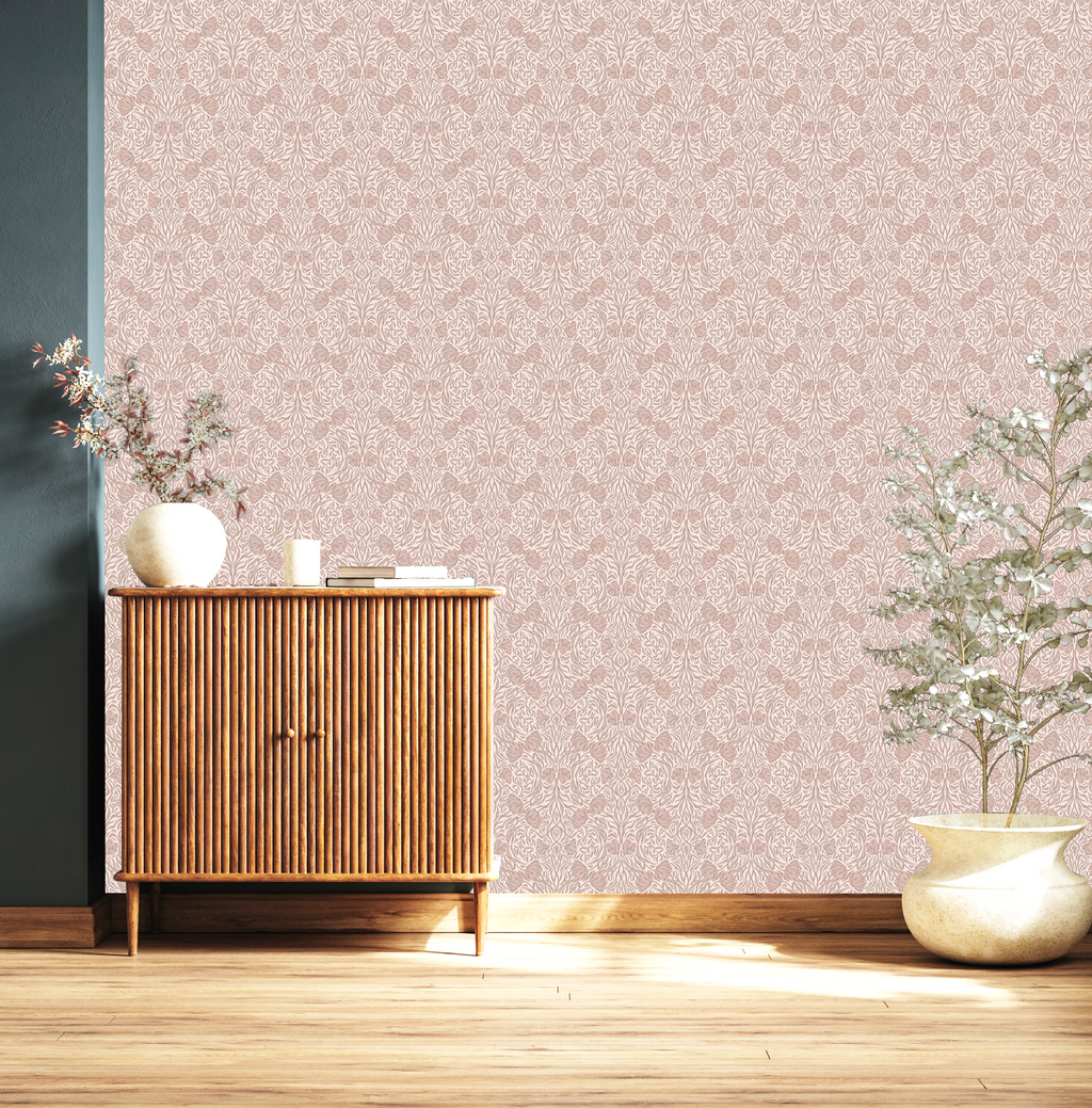Amberly Floral Wallpaper: Traditional Botanical Green & Cream