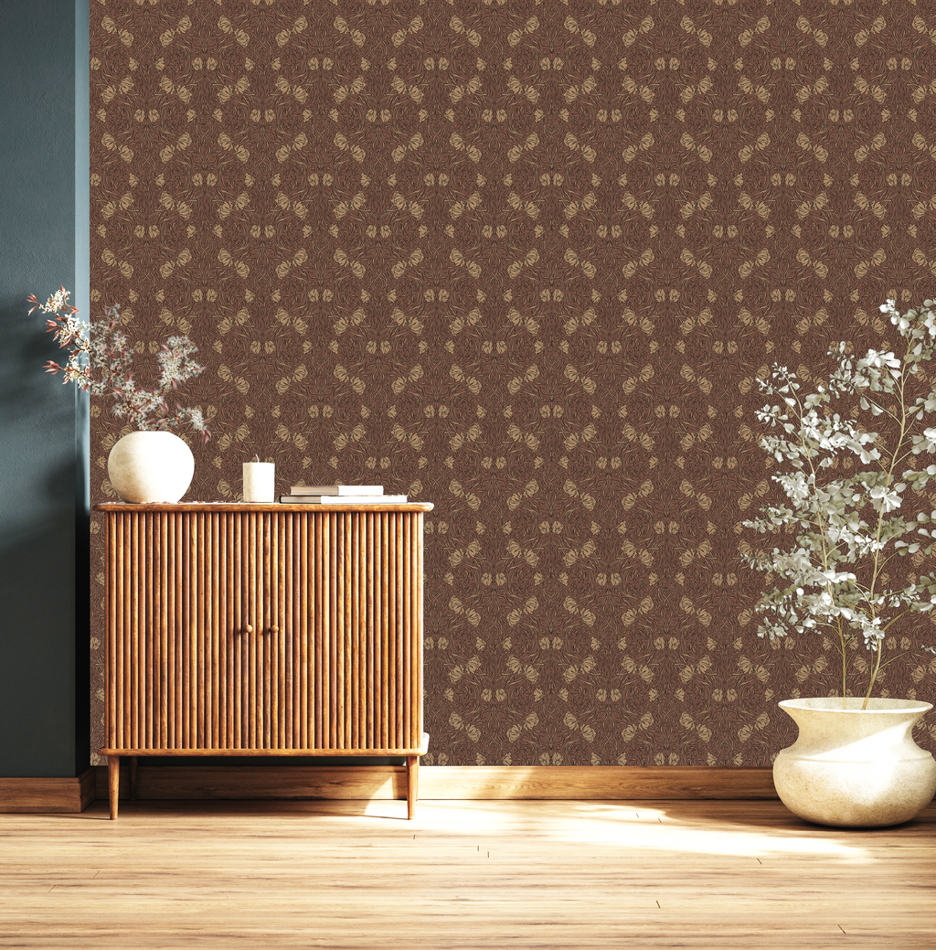 Amberly Floral Wallpaper: Traditional Botanical Green & Cream