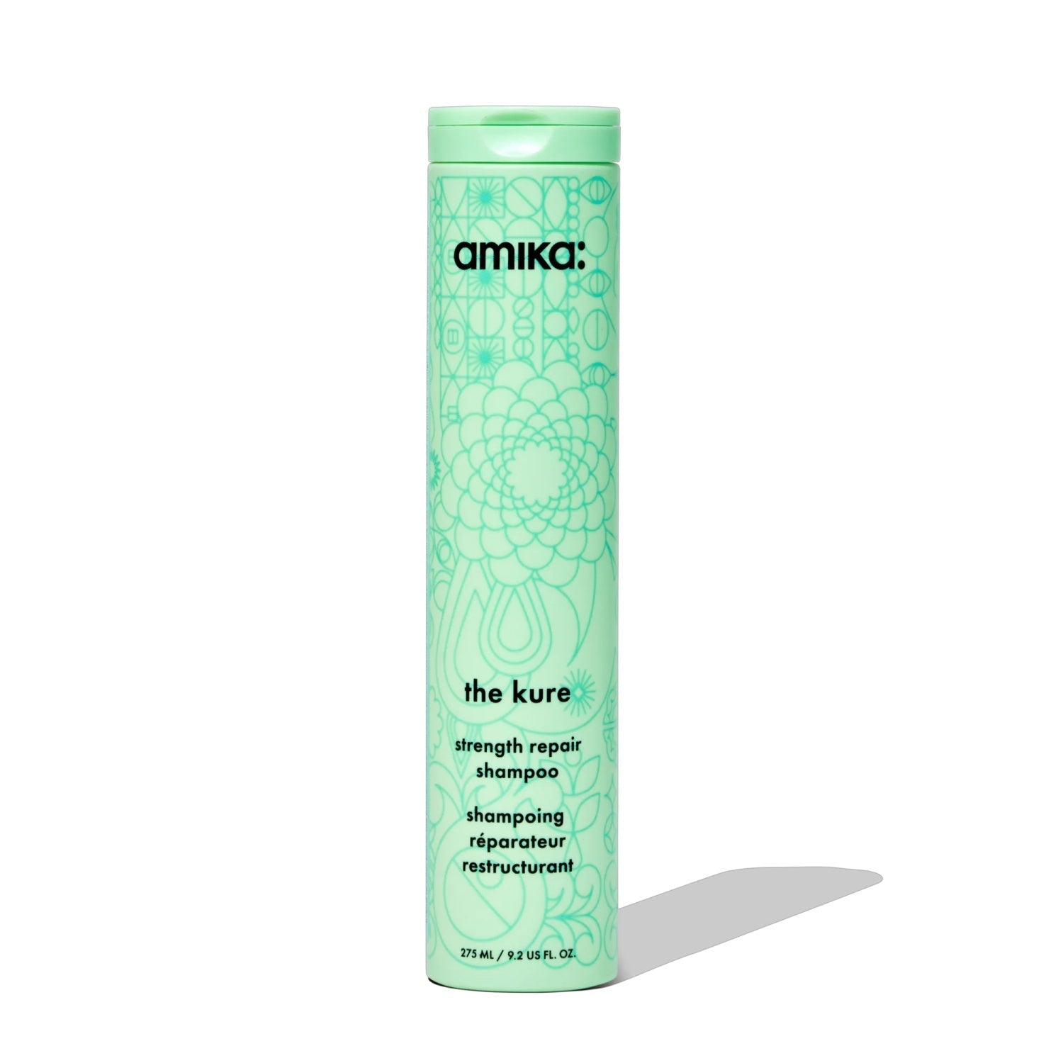 Amika The Kure Bond Repair Shampoo bottle for strengthening damaged hair