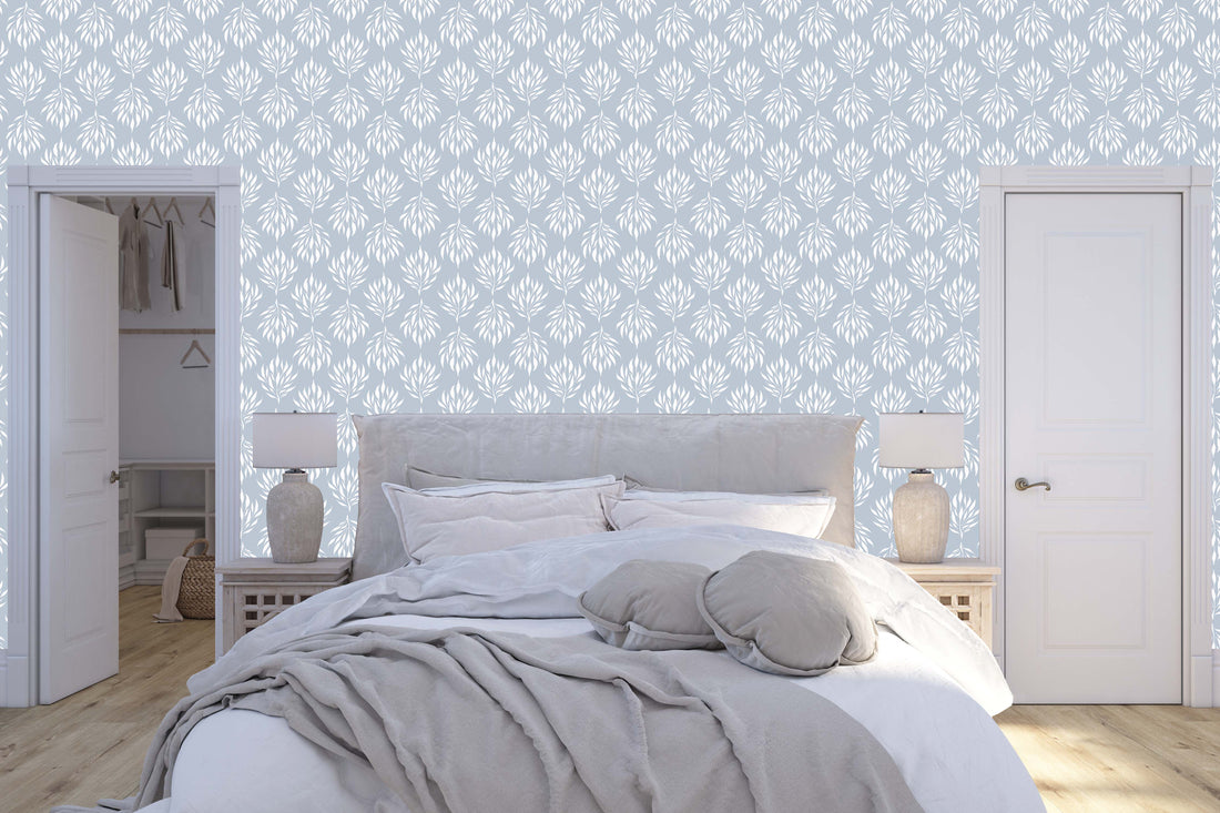 Amorette Floral Removable Wallpaper in Blue, Pink and Mint