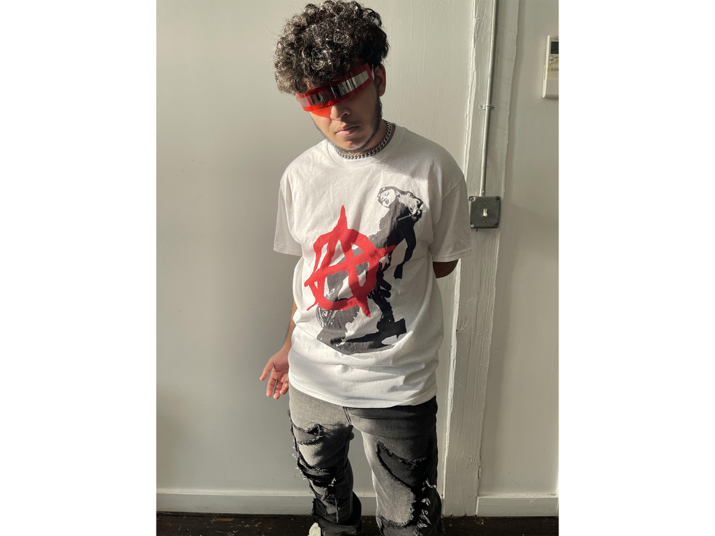 Anarchy Graphic Print Streetwear T-Shirt in White - Image 6