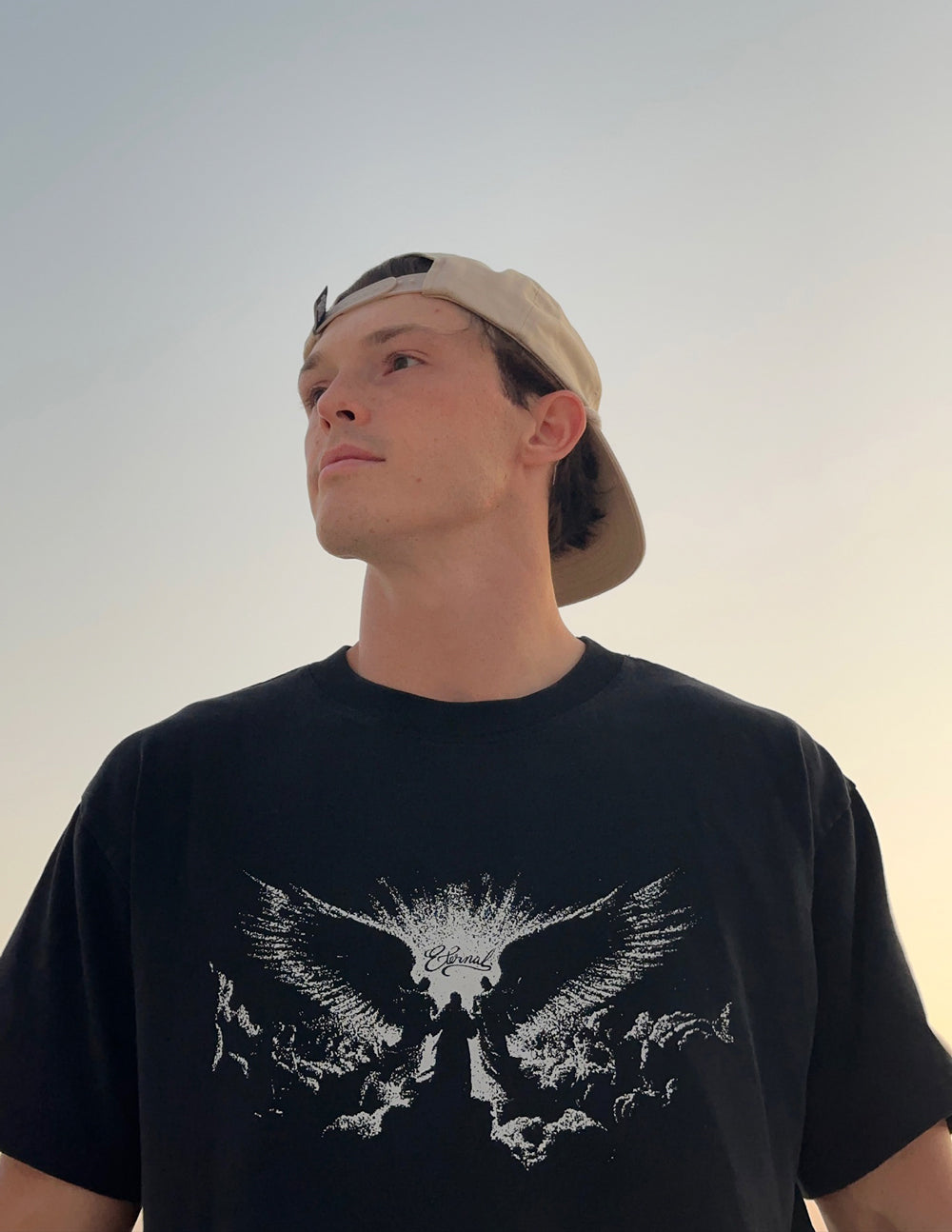 Heavyweight Cotton Boxy Tee in Black and White
