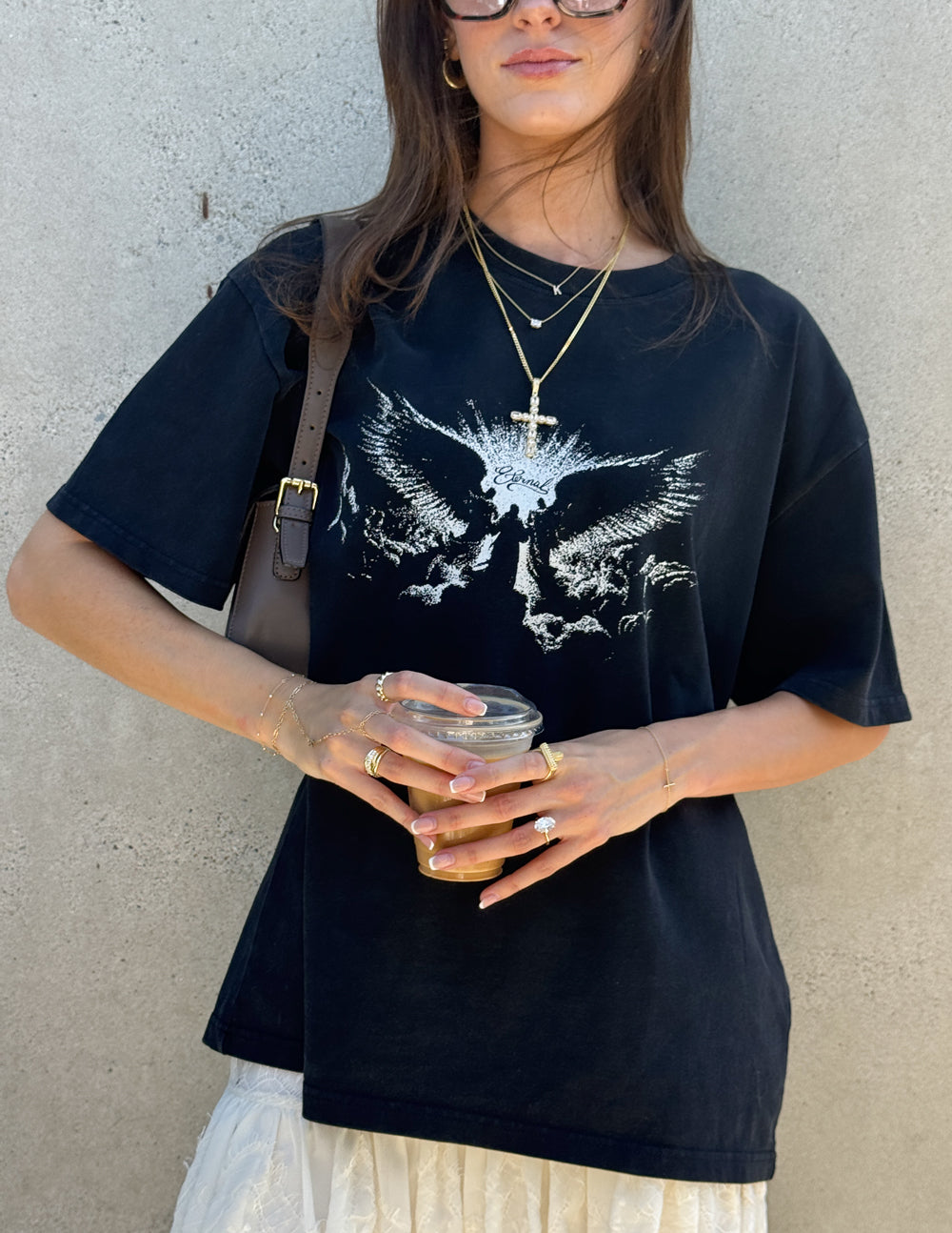 Heavyweight Cotton Boxy Tee in Black and White