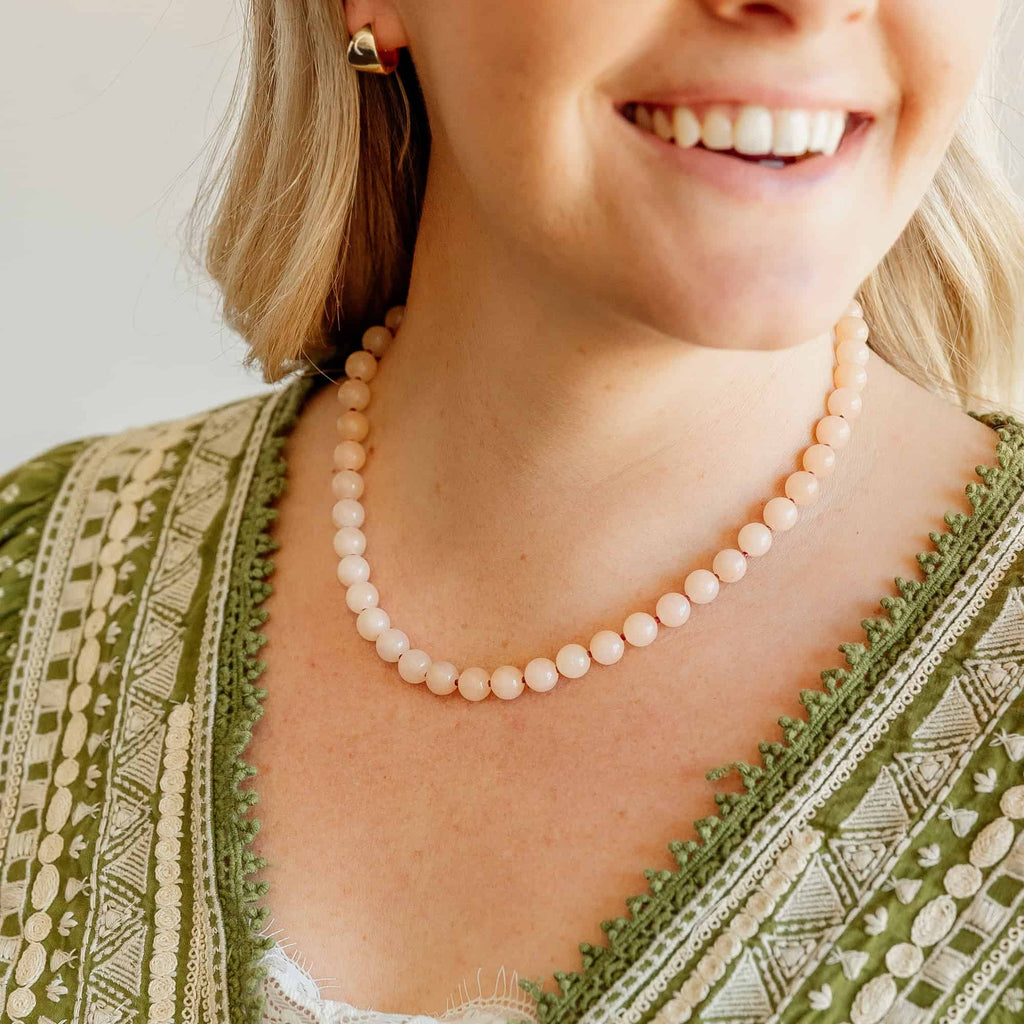 Anika Peach Beaded Necklace
