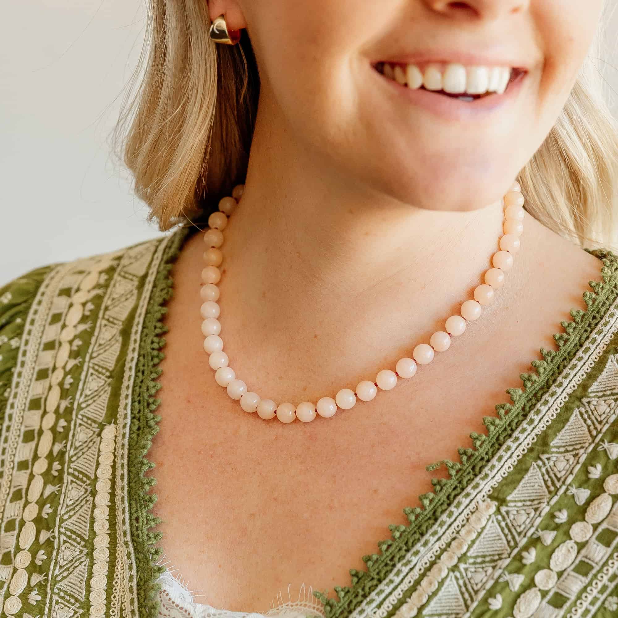 Anika Peach Beaded Necklace