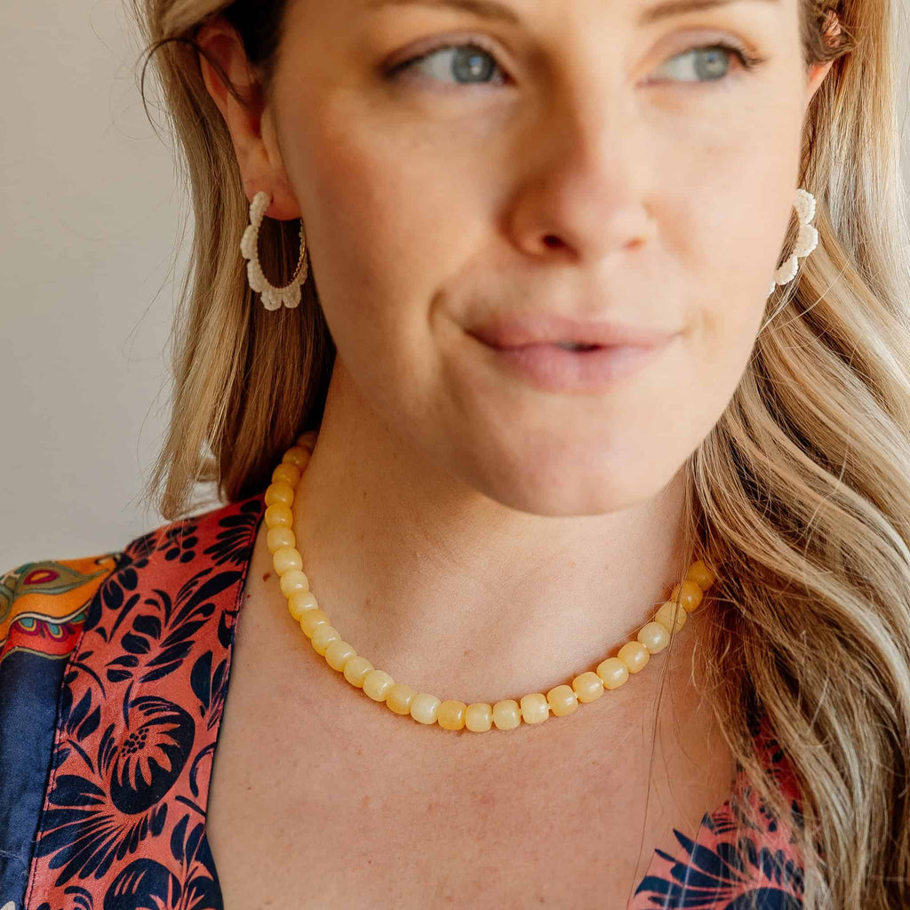 Anika Yellow Beaded Necklace