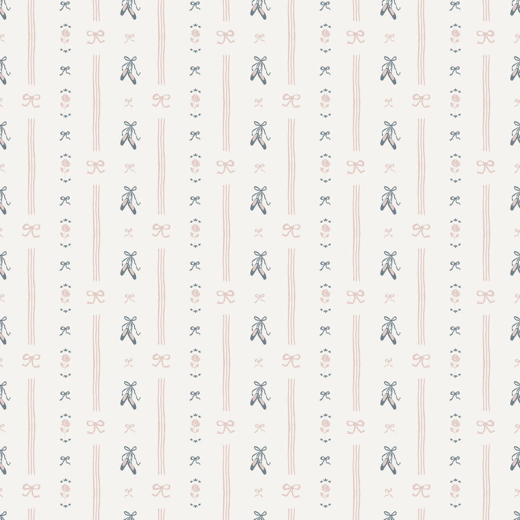 Anna Removable Wallpaper - Cream and Pale-Pink Romantic Nursery
