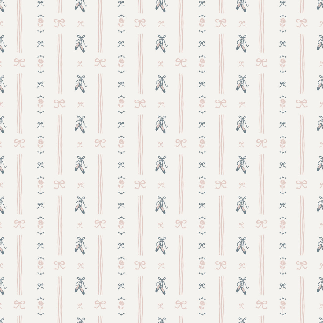 Anna Removable Wallpaper - Cream and Pale-Pink Romantic Nursery