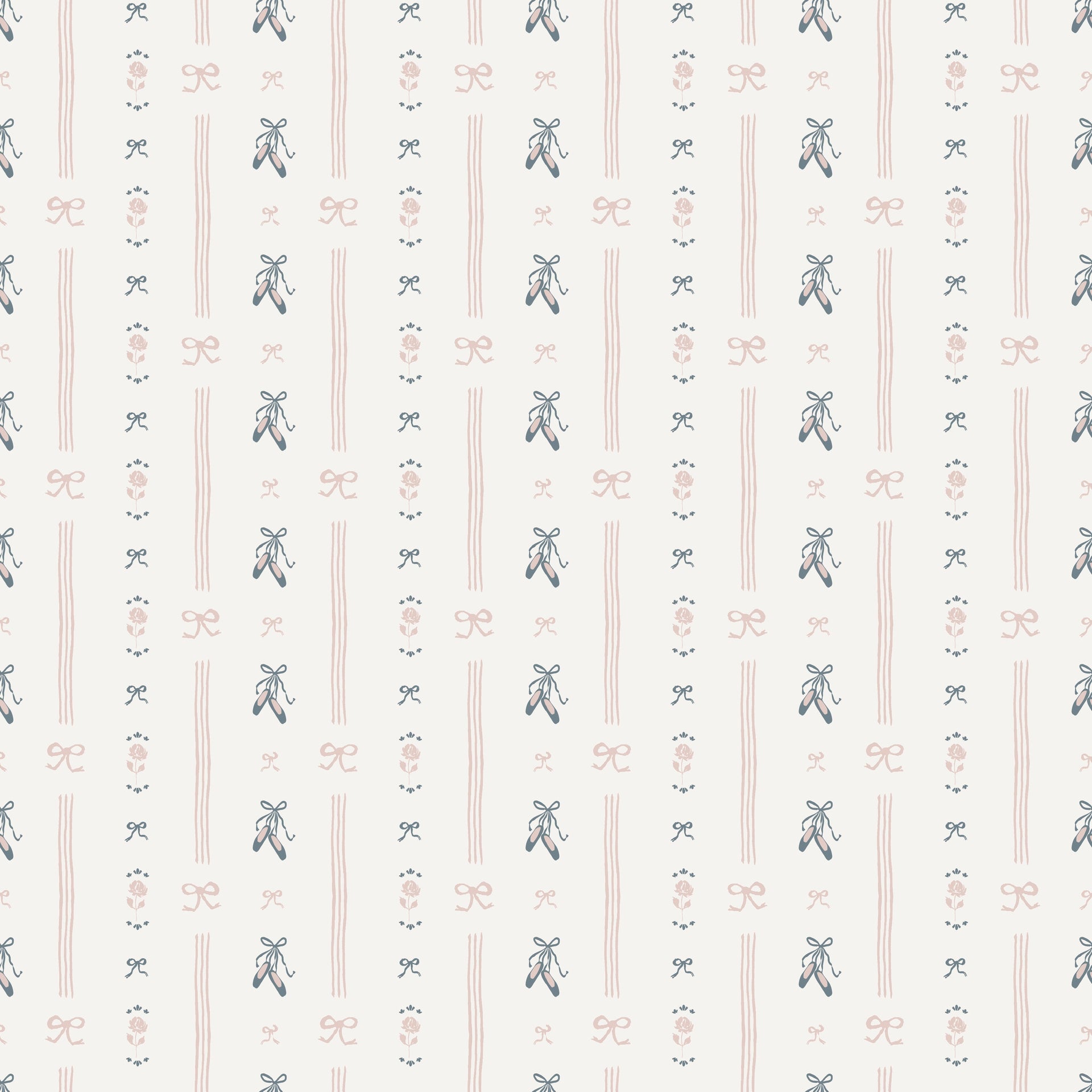 Anna Removable Wallpaper - Cream and Pale-Pink Romantic Nursery