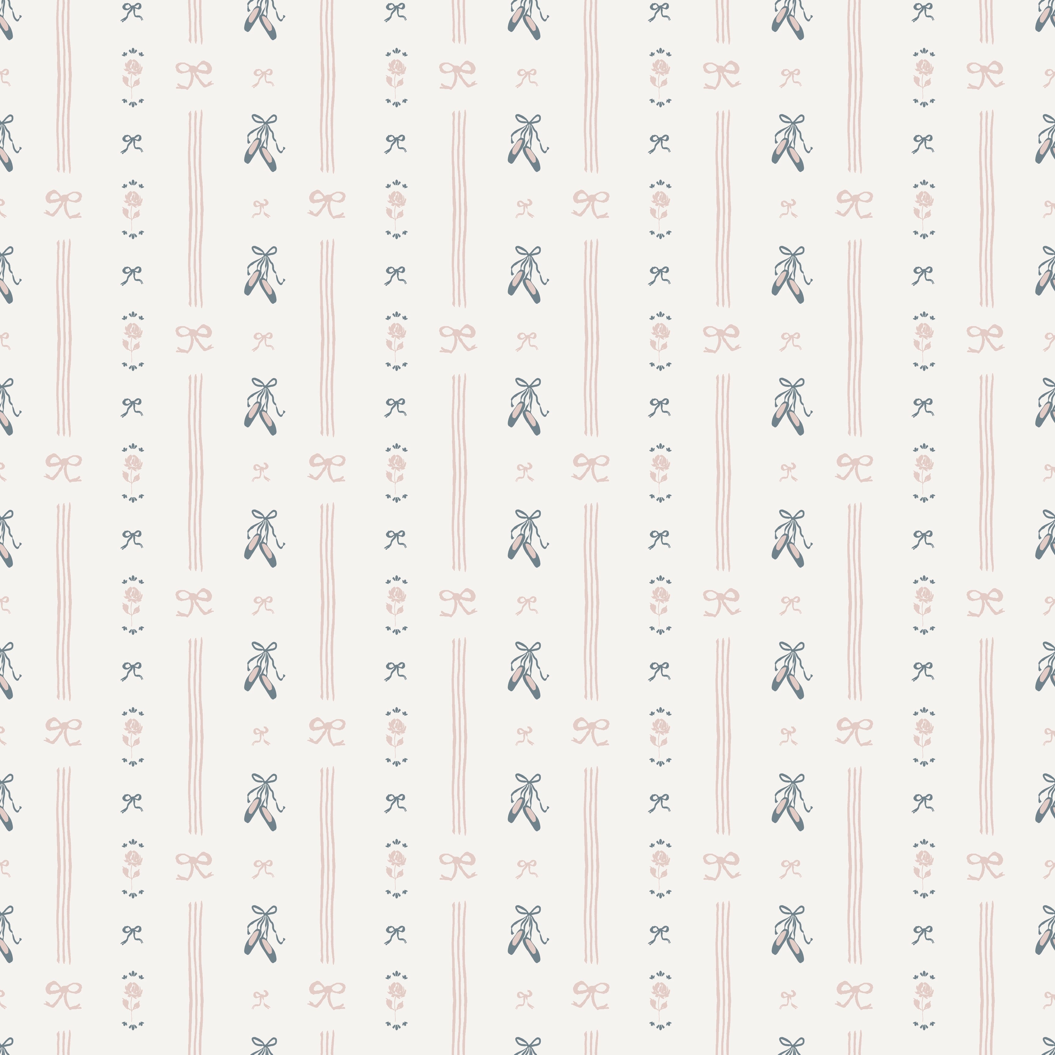 Anna Removable Wallpaper - Cream and Pale-Pink Romantic Nursery