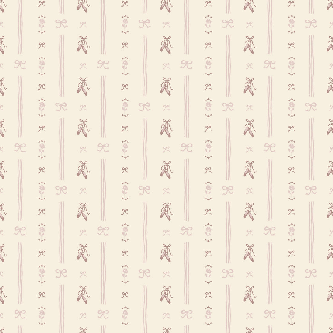 Anna Removable Wallpaper - Cream and Pale-Pink Romantic Nursery