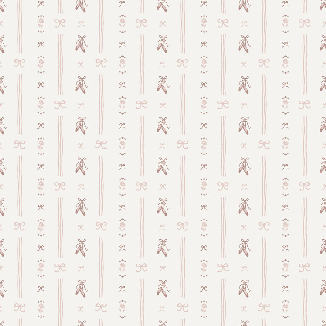Anna Removable Wallpaper - Cream and Pale-Pink Romantic Nursery