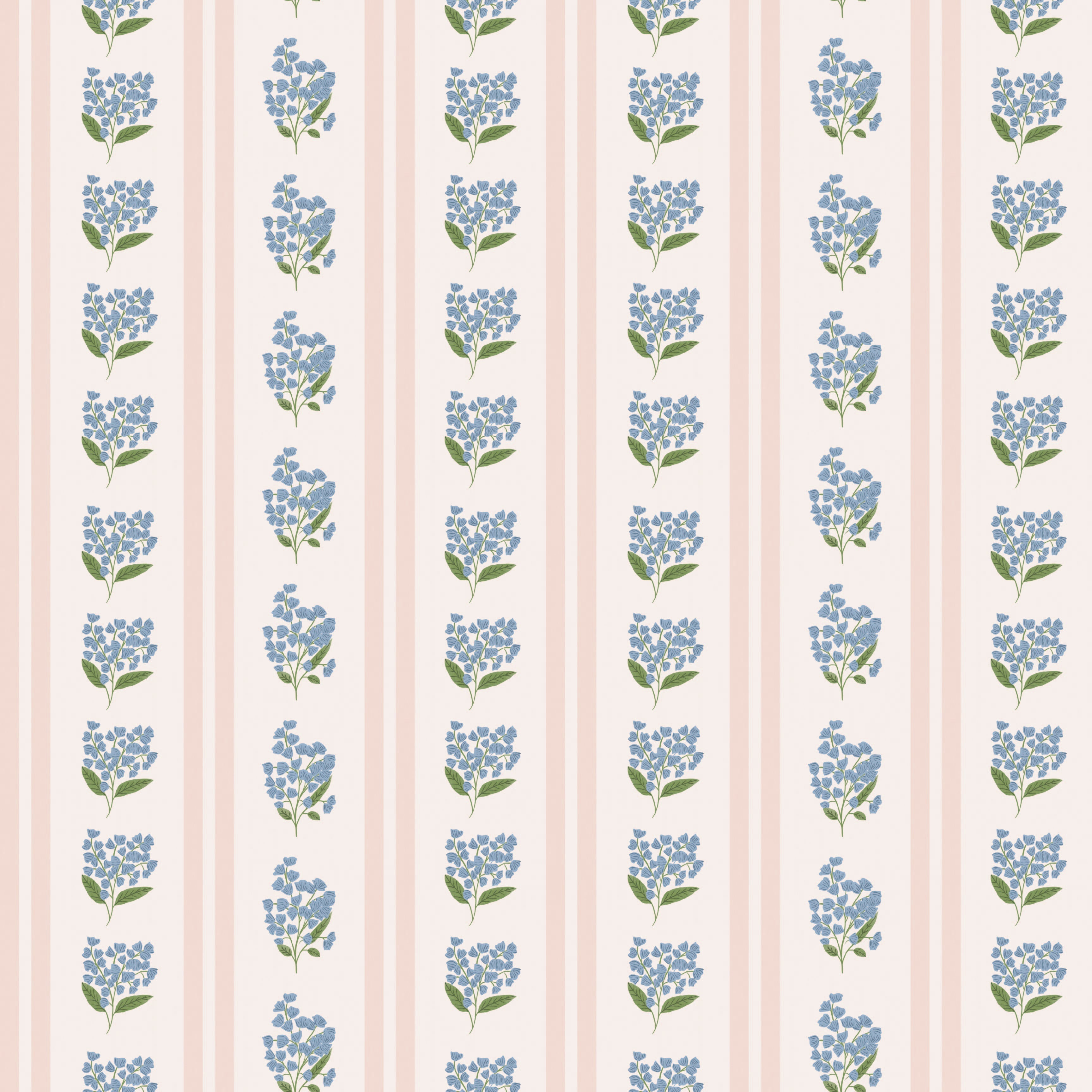Annalise Floral Removable Wallpaper in Pink, White, Blue, and Green