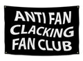 Black and white Anti Fan Clacking Fan Club minimalist streetwear wall flag