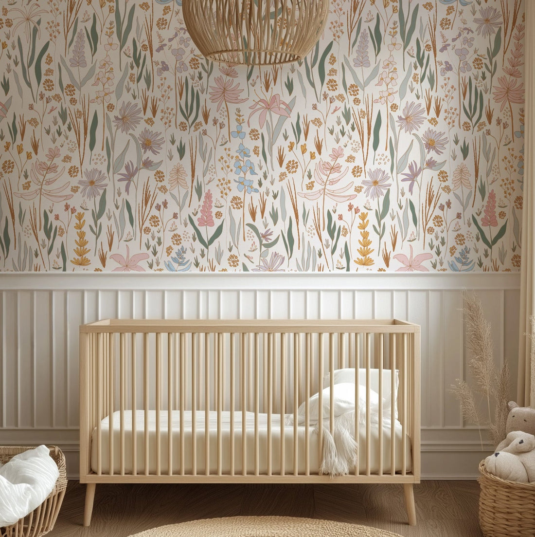 Rey Bohemian Floral Removable Wallpaper for Modern Farmhouse