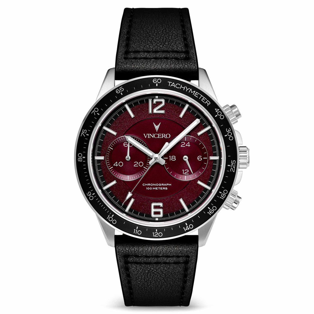The Apex watch in Scarlet Iron featuring a 42mm face and 22mm strap.