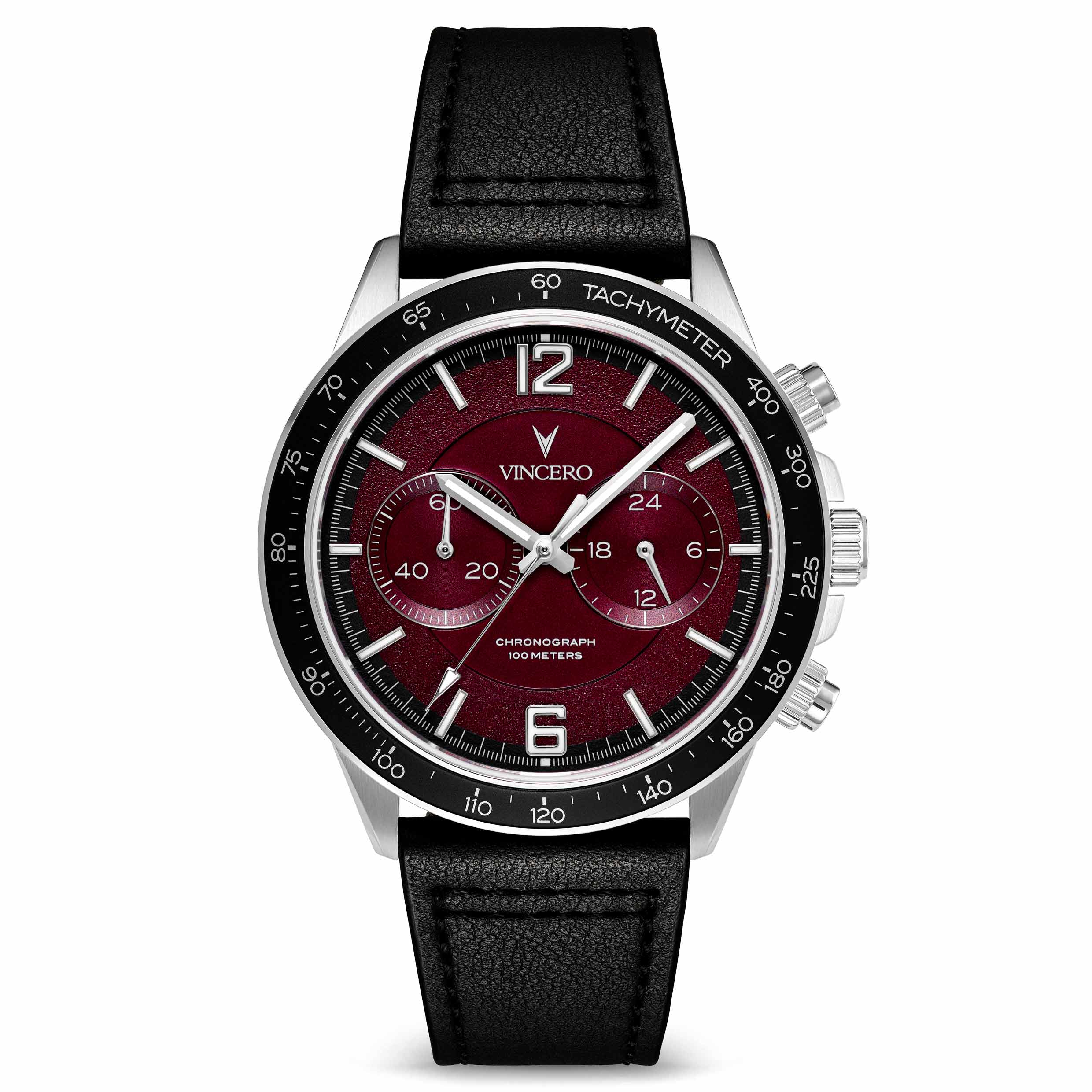 The Apex watch in Scarlet Iron featuring a 42mm face and 22mm strap.