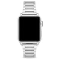 Silver 316L stainless steel link band for Apple Watch 44/46mm with butterfly clasp