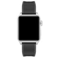 Premium silicone Apple Watch band with silver stainless steel buckle, 41/42mm size
