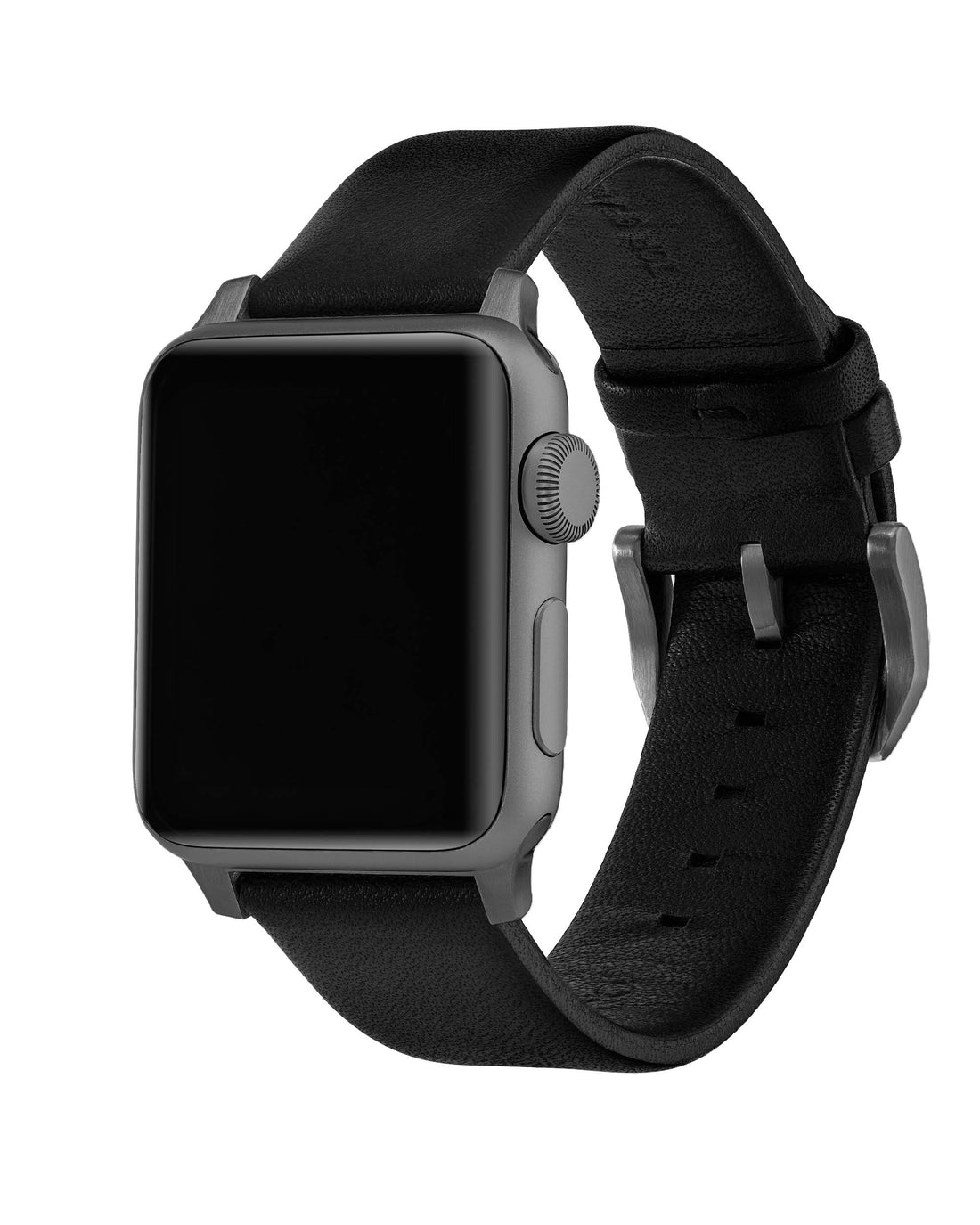 Leather Apple Watch Band 44/46mm with Graphite Stainless Steel