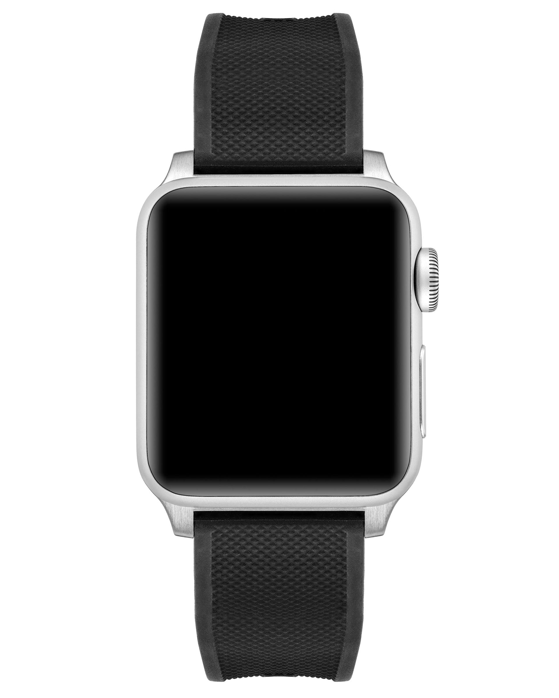 Silicone Apple Watch Band with Silver Hardware for 41/42mm Watches