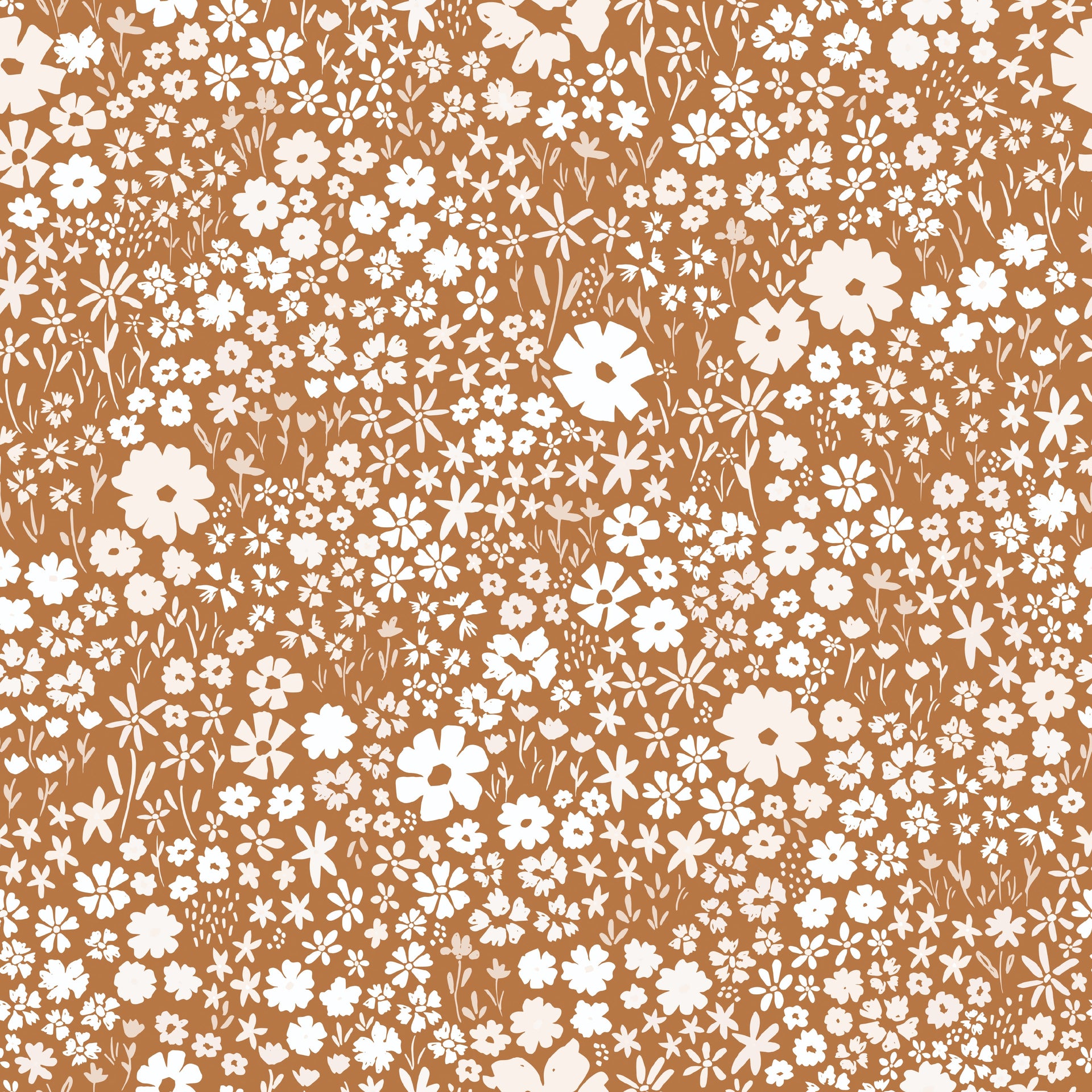 April Floral Removable Wallpaper - Pink, Terracotta & Green