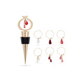 Pomegranate Wine Stopper & Glass Charms Set