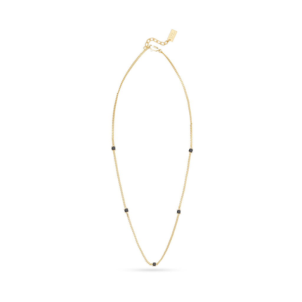 AC Gold Plated Necklace with Colored Zircon Gemstone