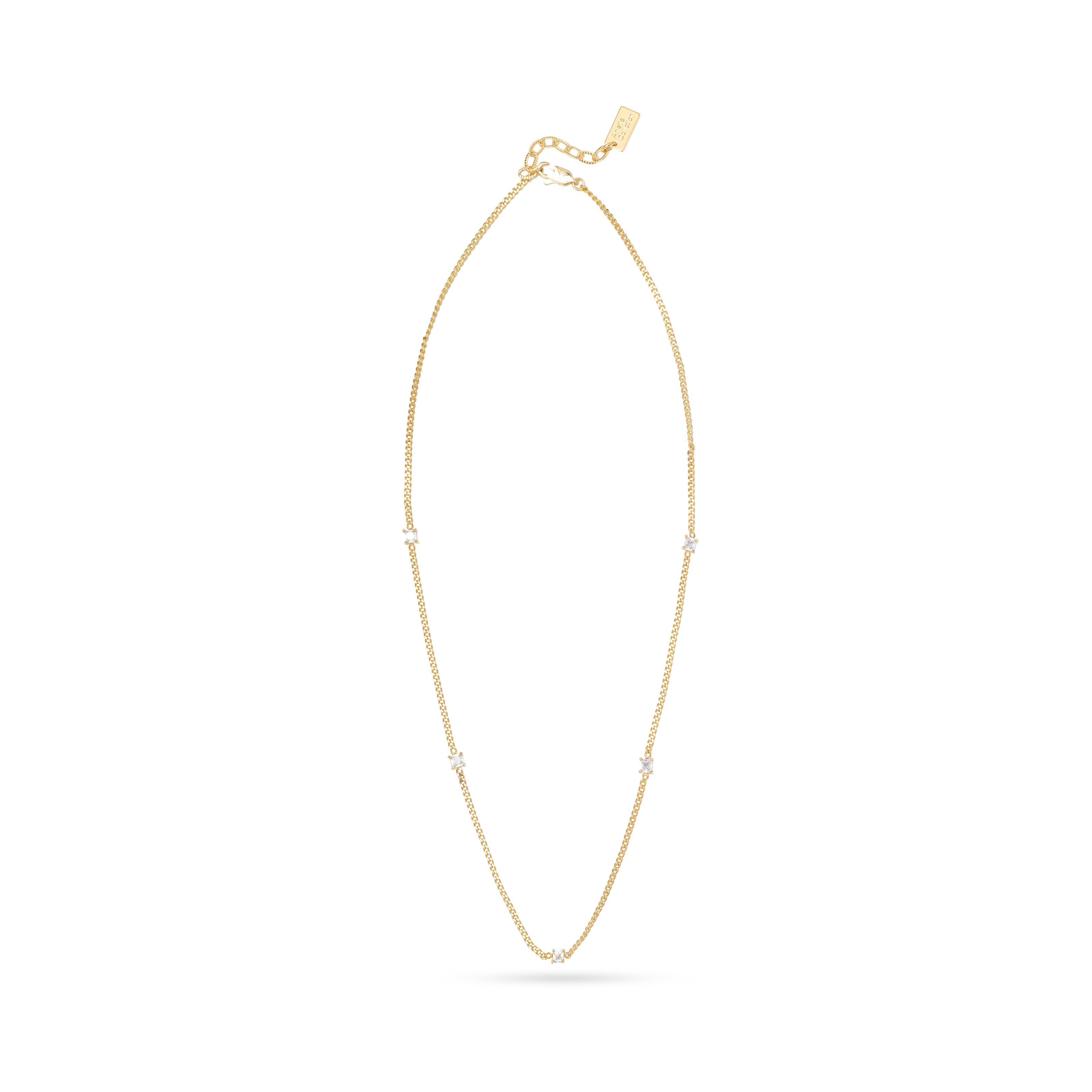AC Gold Plated Necklace with Colored Zircon Gemstone