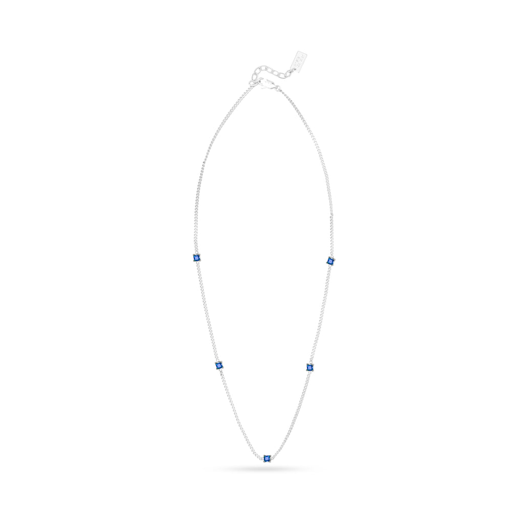 AC Gold Plated Necklace with Colored Zircon Gemstone