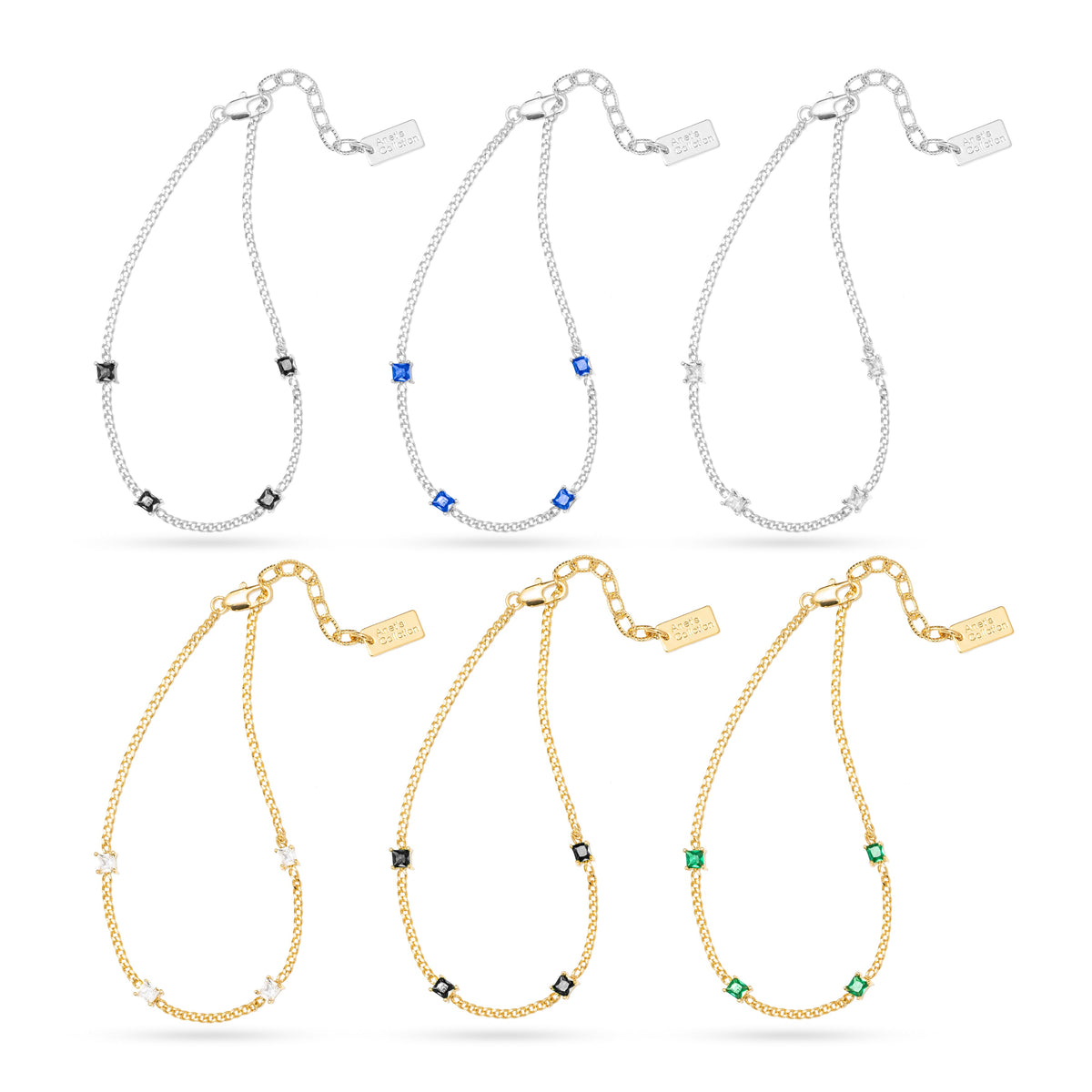 AC Gold Plated Bracelet with Colored Zircon Gemstone