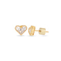 AC Heart Earrings with Zircon Gemstone