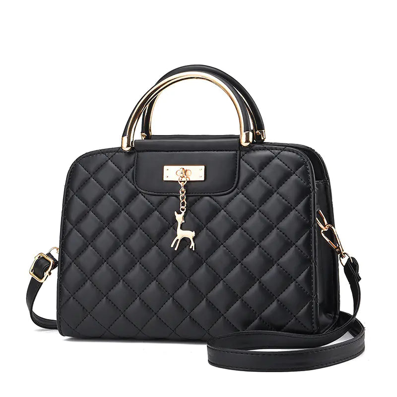 Fashionable Women's PU Leather Quilted Shoulder Bag