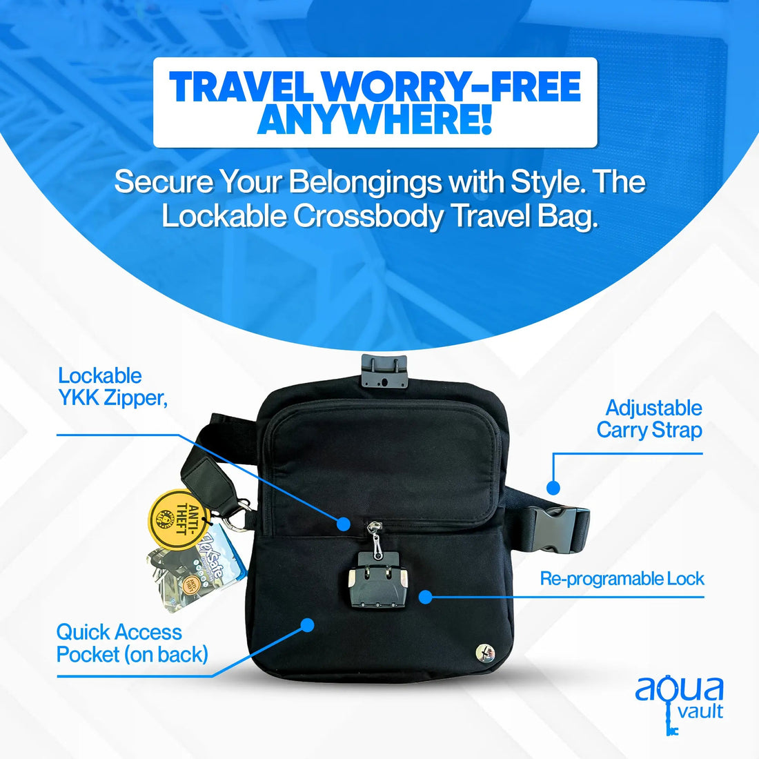 Lockable Crossbody Bag for Travel – Stylish, Secure, and Anti-Theft