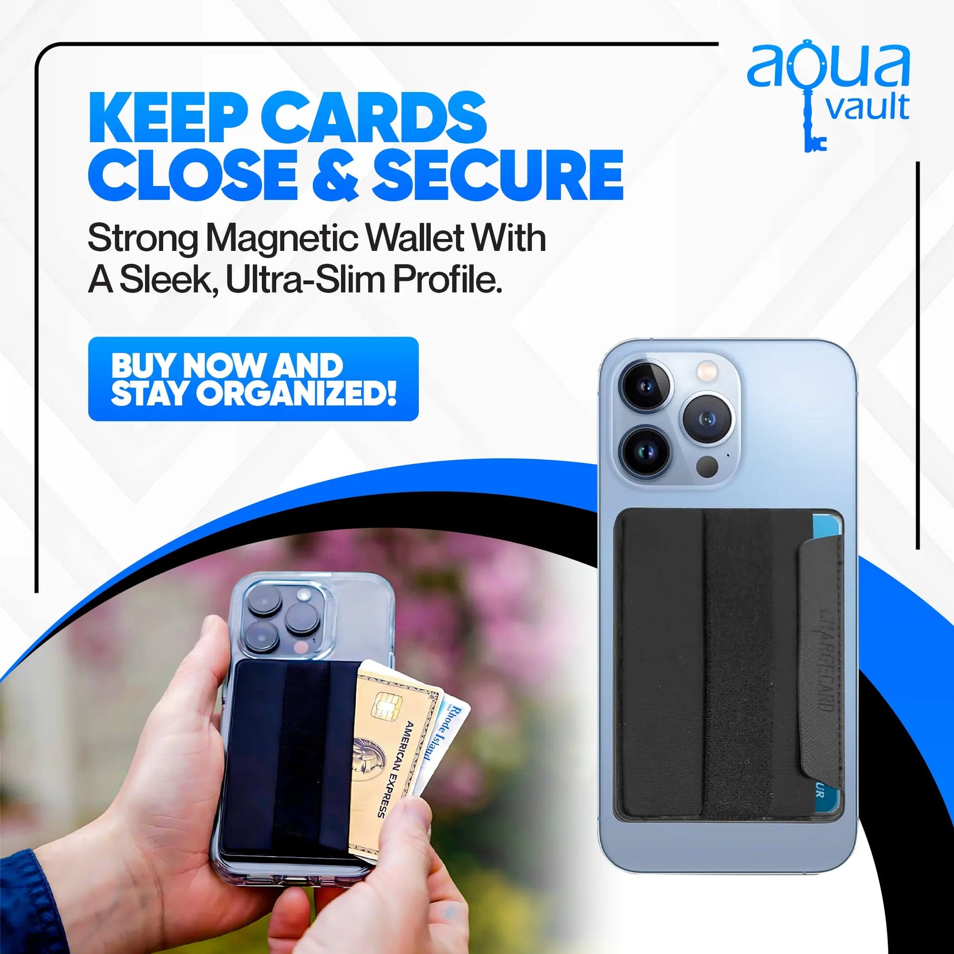 Magnetic Wallet with Phone Grip – Thin Magnetic Phone Wallet for iPhone