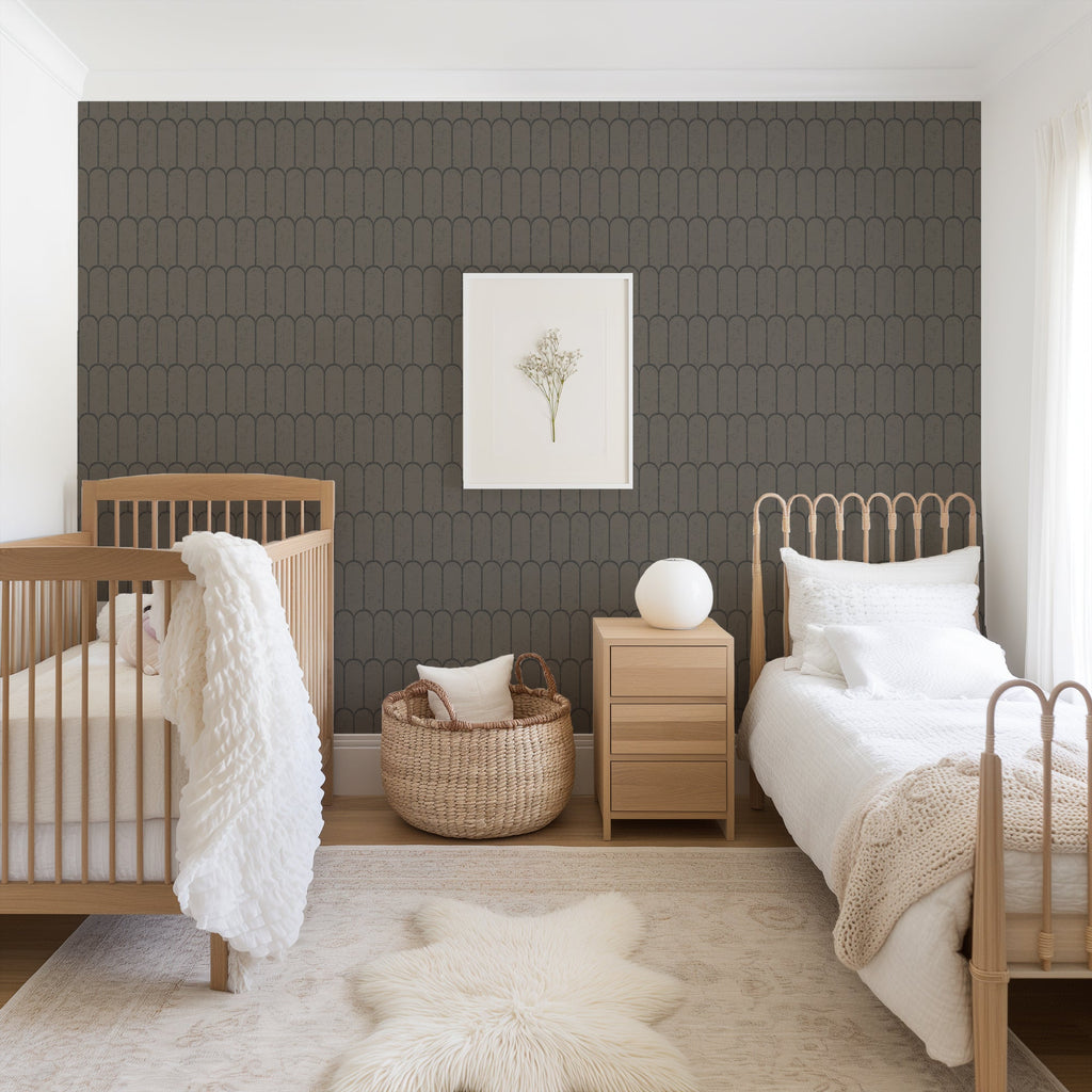 Felix Geometric Removable Wallpaper in Mint Green and Dark Grey