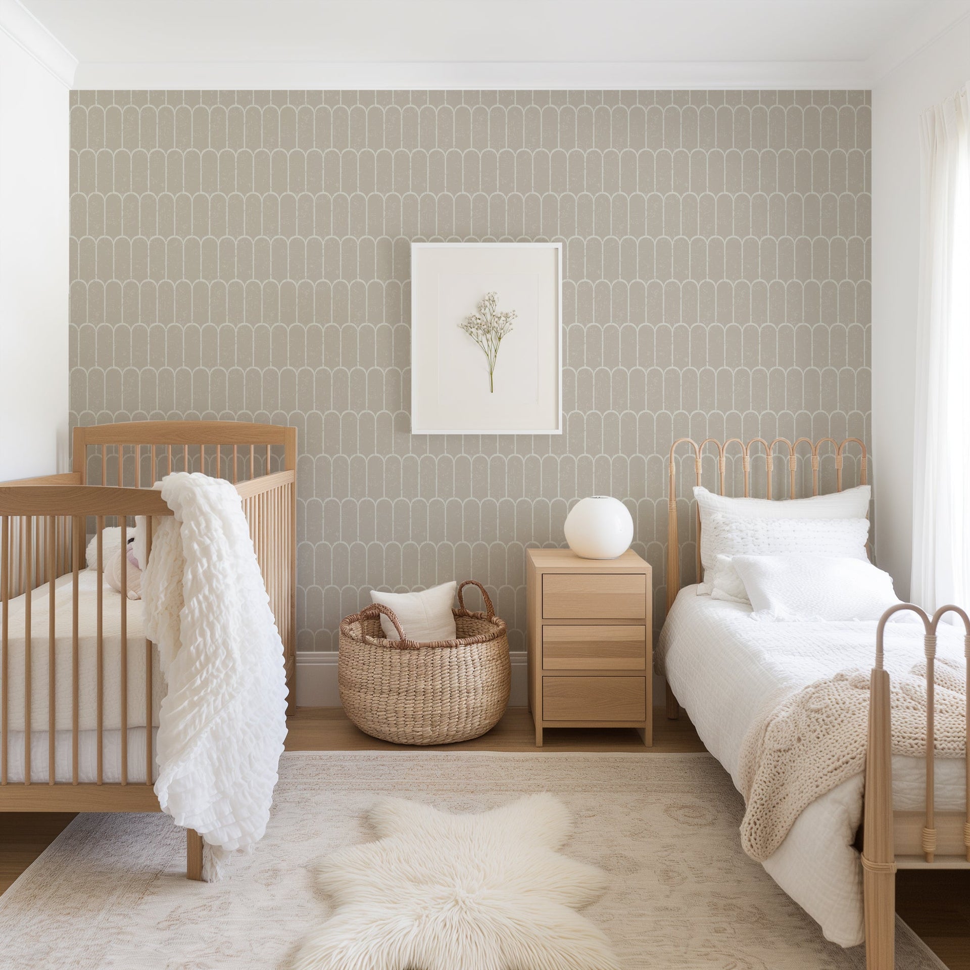 Felix Geometric Removable Wallpaper in Mint Green and Dark Grey