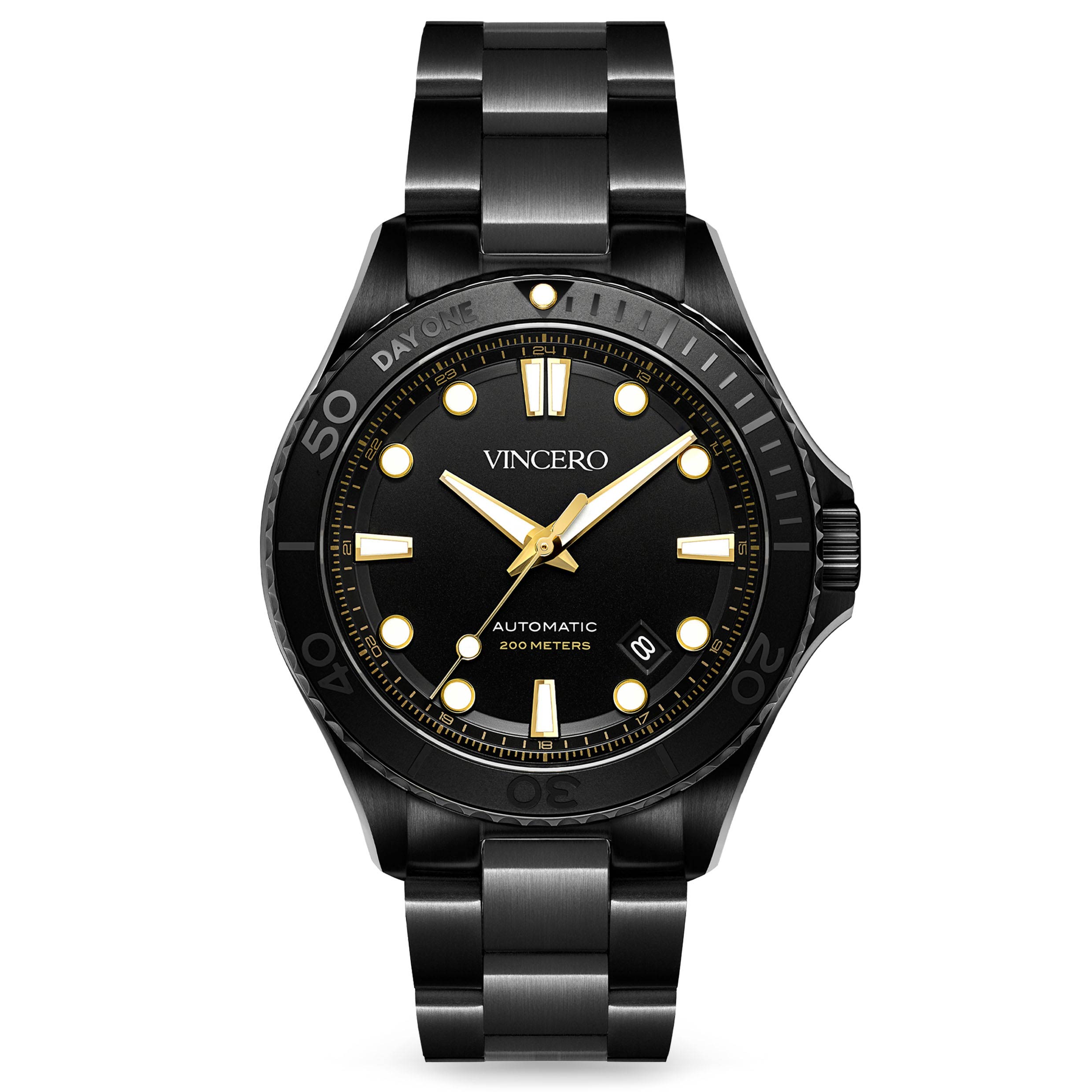 Vincero Collective Argo Automatic Day One Limited Edition dive watch with silver casing