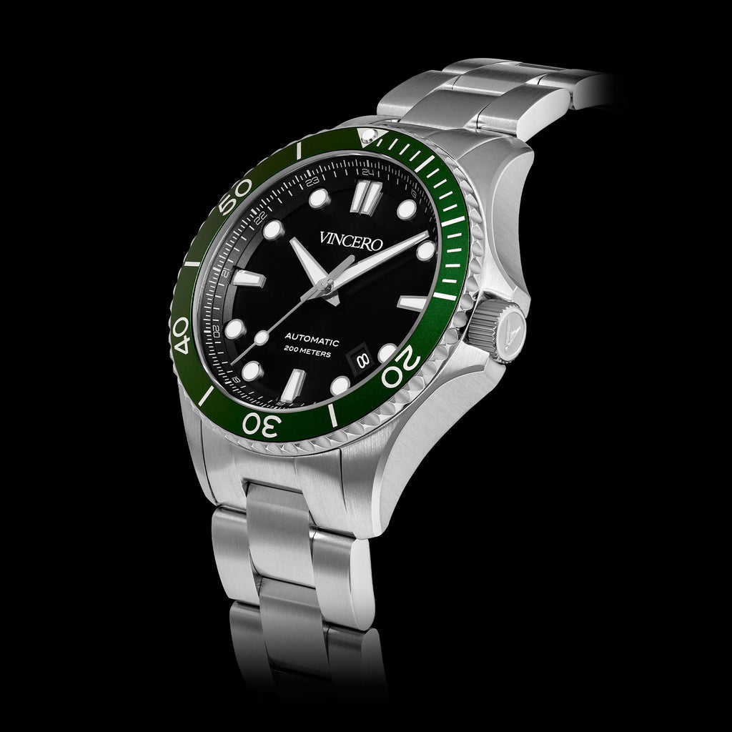 The Argo Automatic Dive Watch in Green and Silver