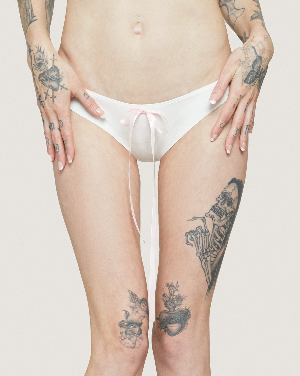 Classic Princess Brief in pale pink knit cotton featuring a solid, minimalist design.