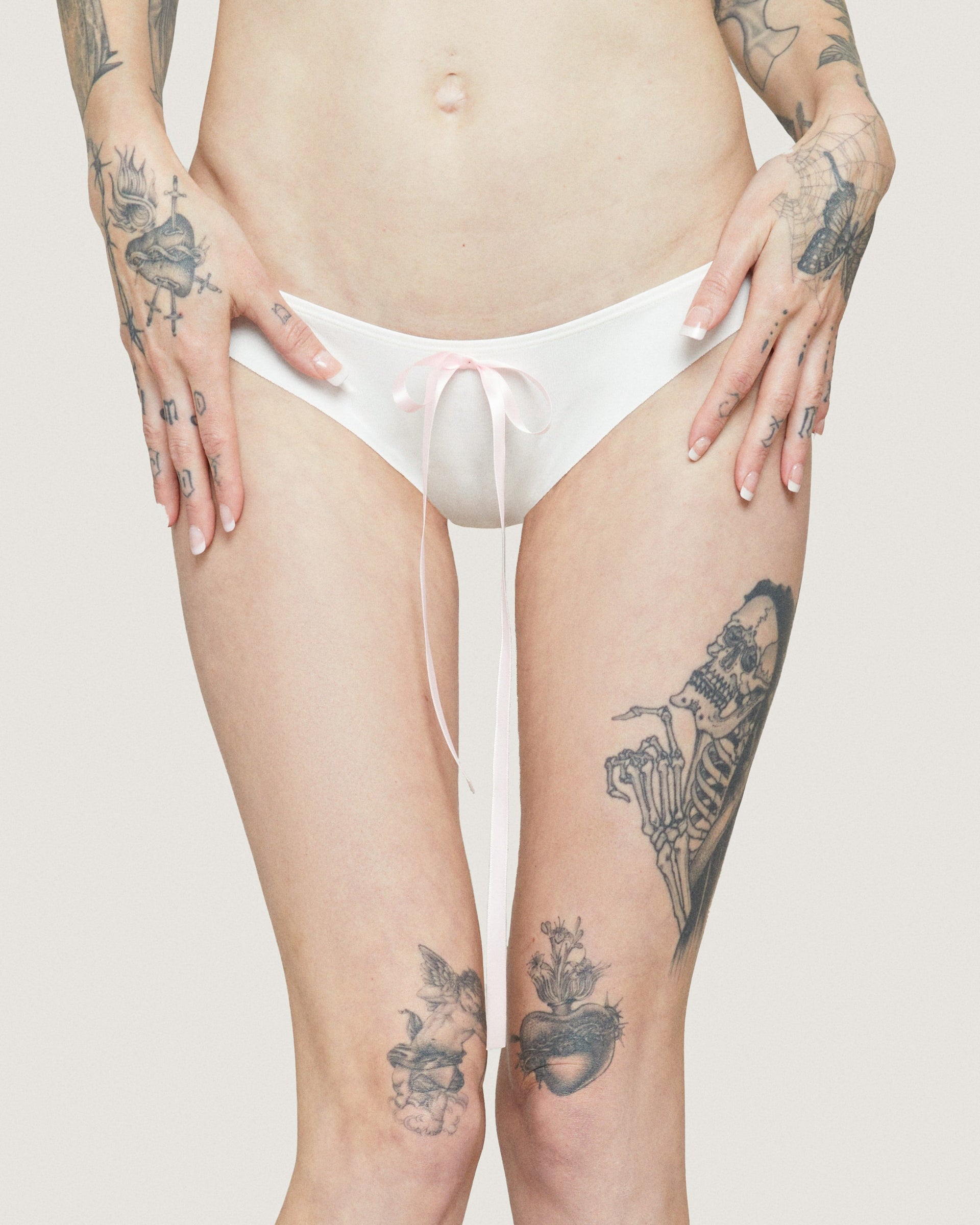 Classic Princess Brief in pale pink knit cotton featuring a solid, minimalist design.