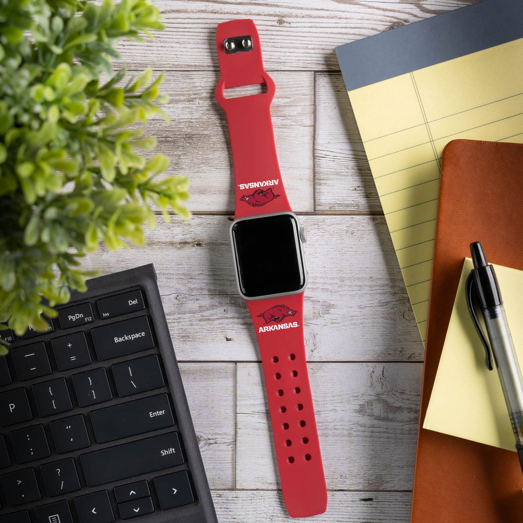 Arkansas Razorbacks HD Apple Watch Band Sports Silicone Strap